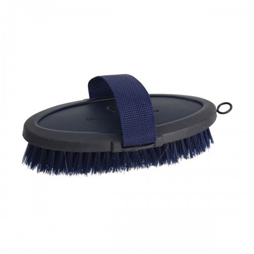 Escova de couro sintético para cavalos, azul