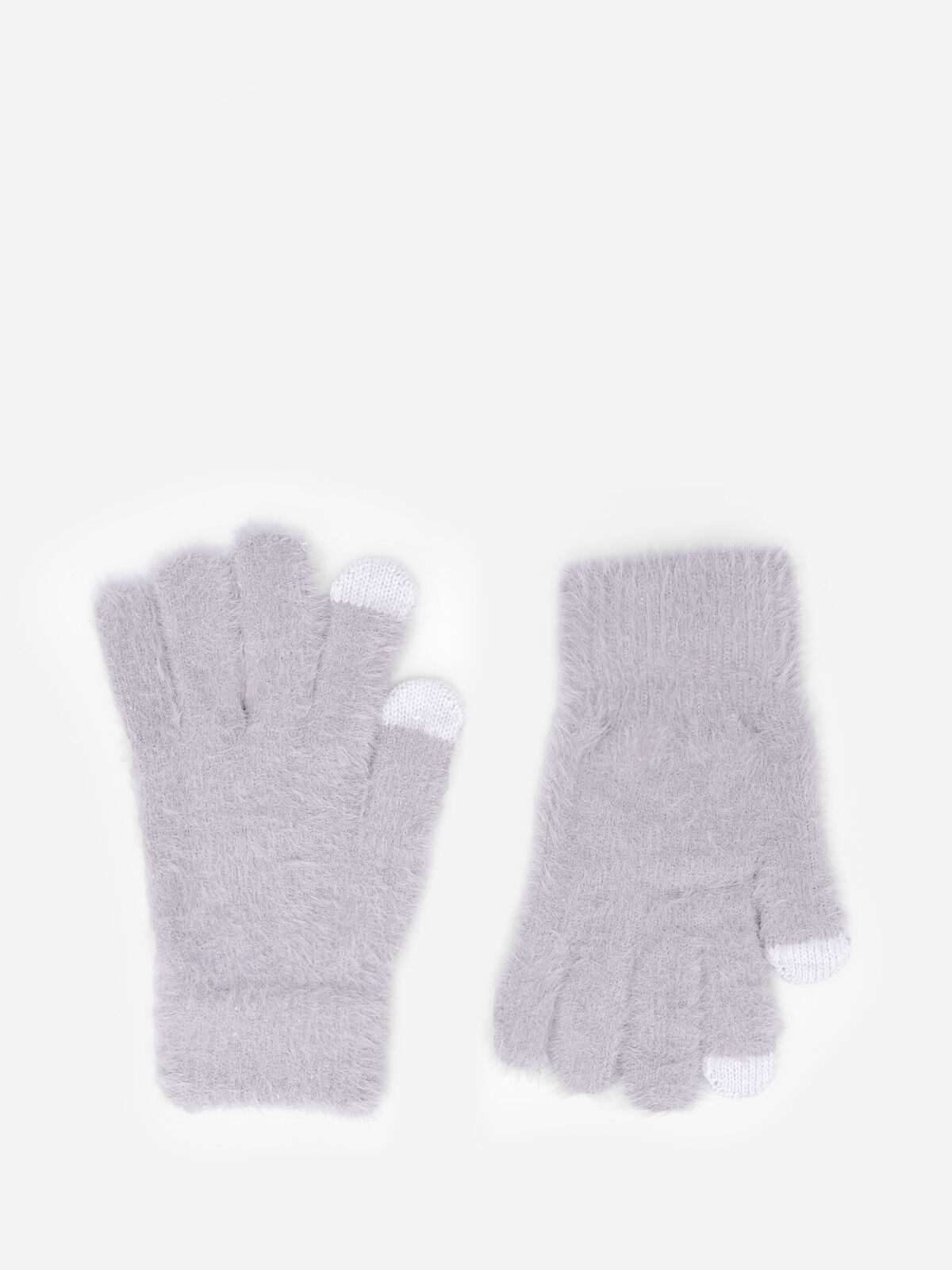 Gants tactiles duveteux- Gris