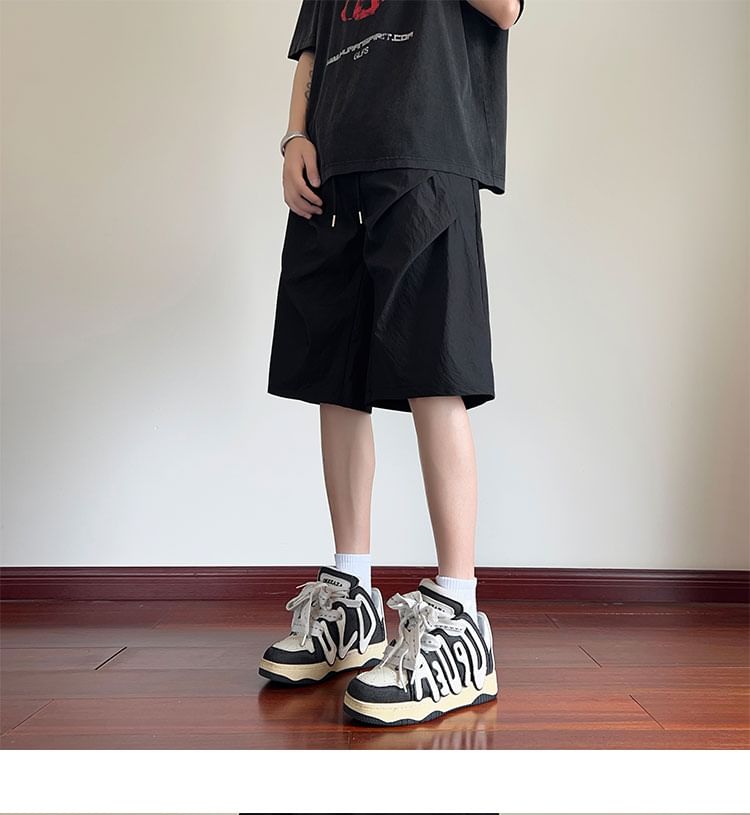 emeisa - Effen shorts met trekkoord in de taille
