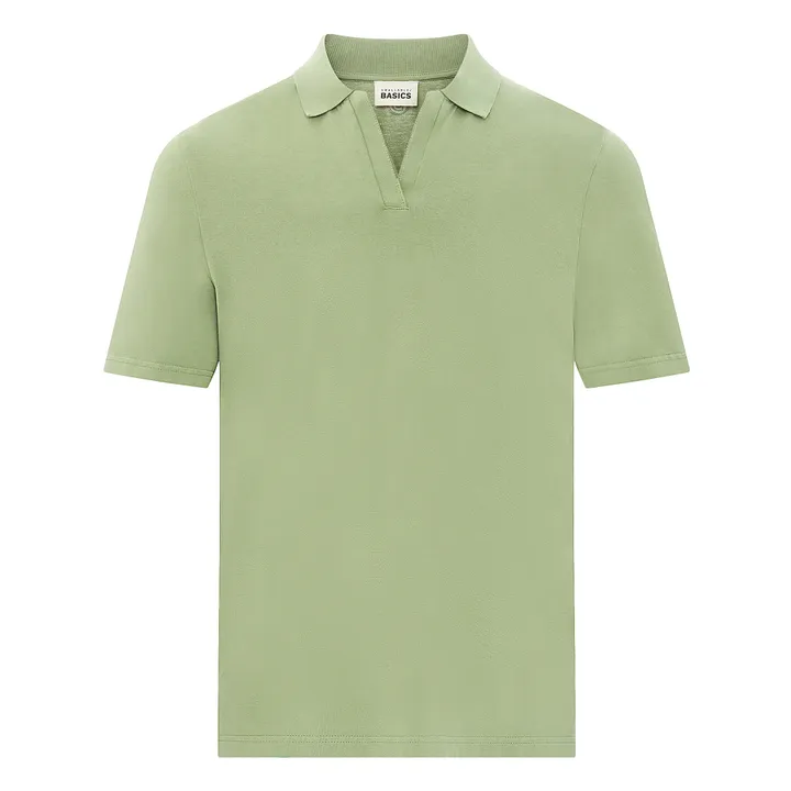 SMALLABLE BASICS Polo Homme Coton Bio | Vert Eucalyptus
