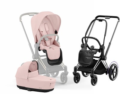 Cybex e-Priam Duovogn, Peach Pink/Chrome Black