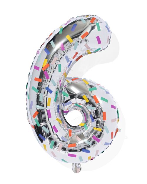 ballon alu chiffre 6 confetti XL