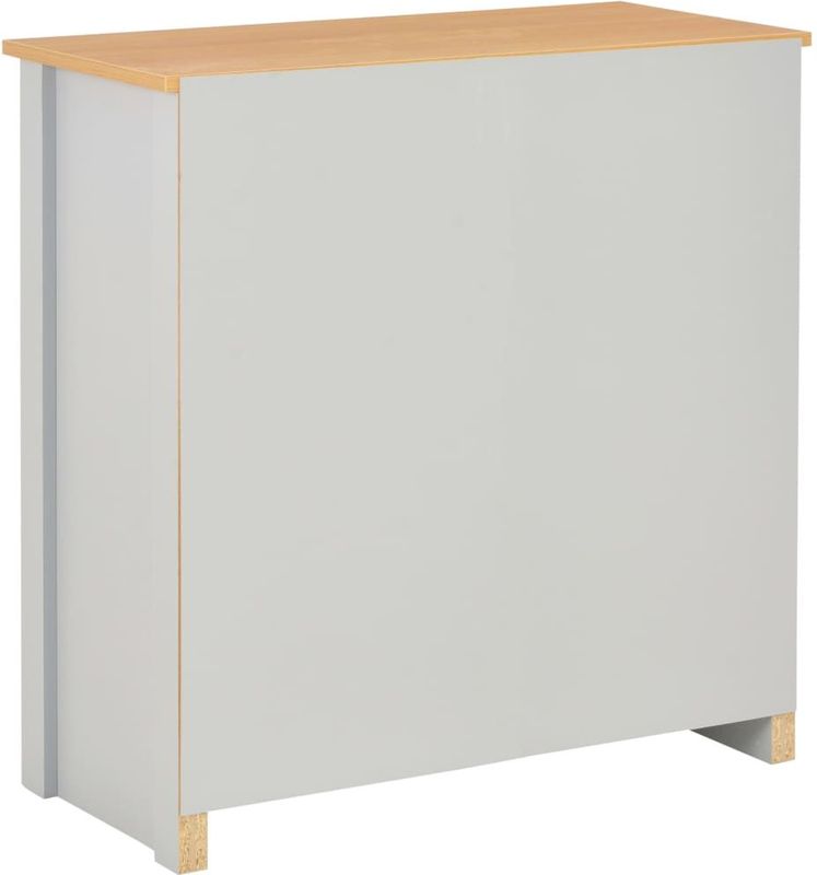 vidaXL - Dressoir - Grijs - Bewerkt Hout met Melamine - 2 Lades en 2 Deuren