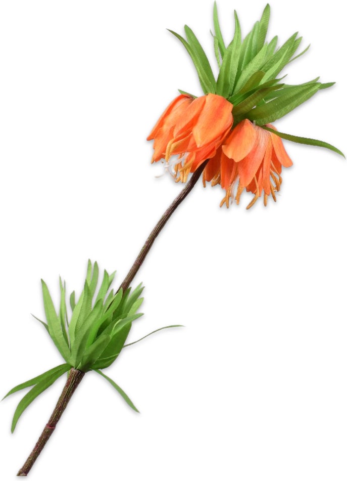 Silk-Ka kunstbloem Keizerskroon oranje 64 cm
