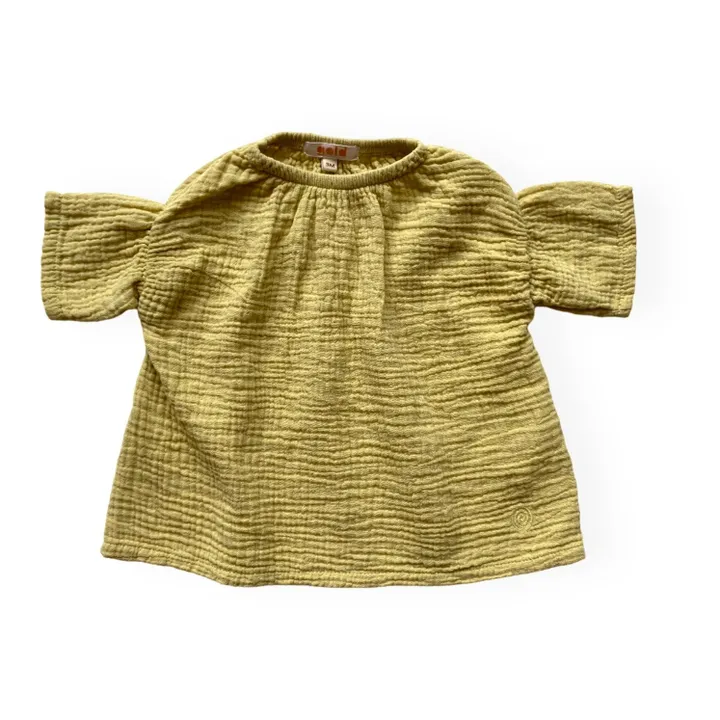 GOLD, Olalala Robe Dez Coton Bio | Jaune moutarde