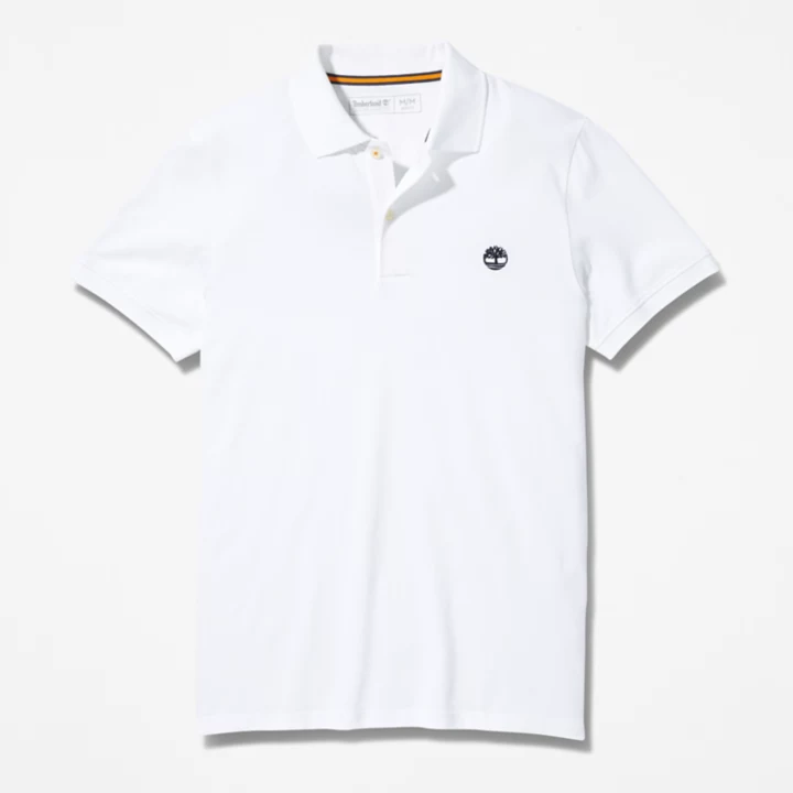 Polo stretch Merrymeeting River pour homme en blanc