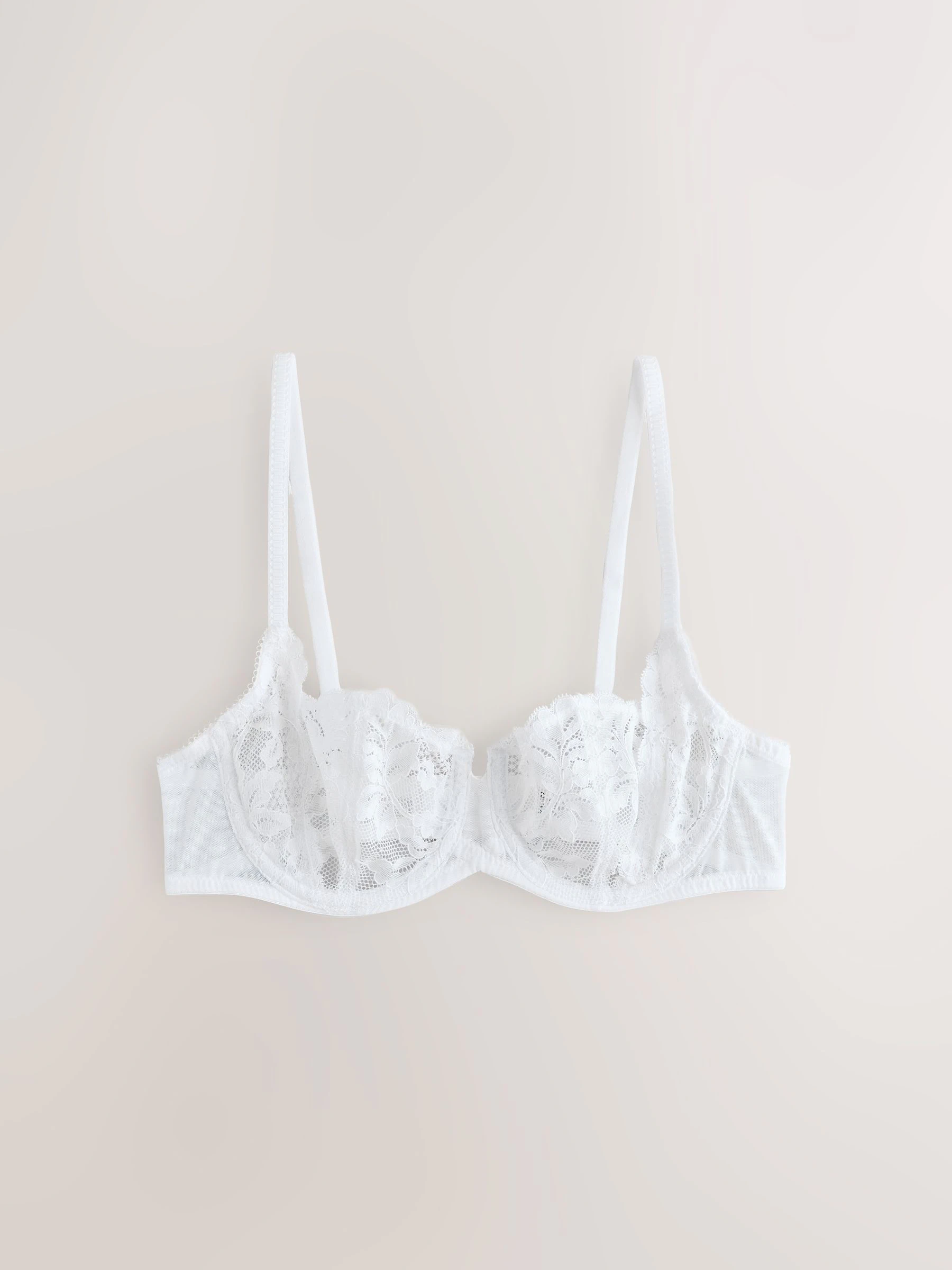 Zwart/wit/nude - Non Pad Lace Balcony Bras 3 Pack