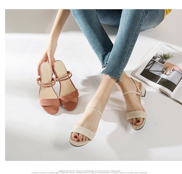 Terute - Sandalen met blokhak en twee kanten