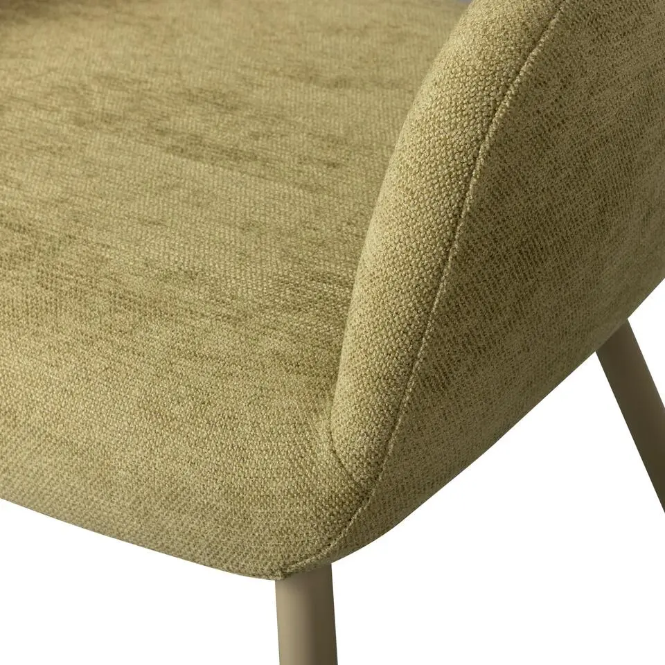 WOOOD Jenny Eetkamerstoelen - Polyester - Sage - Set van 6