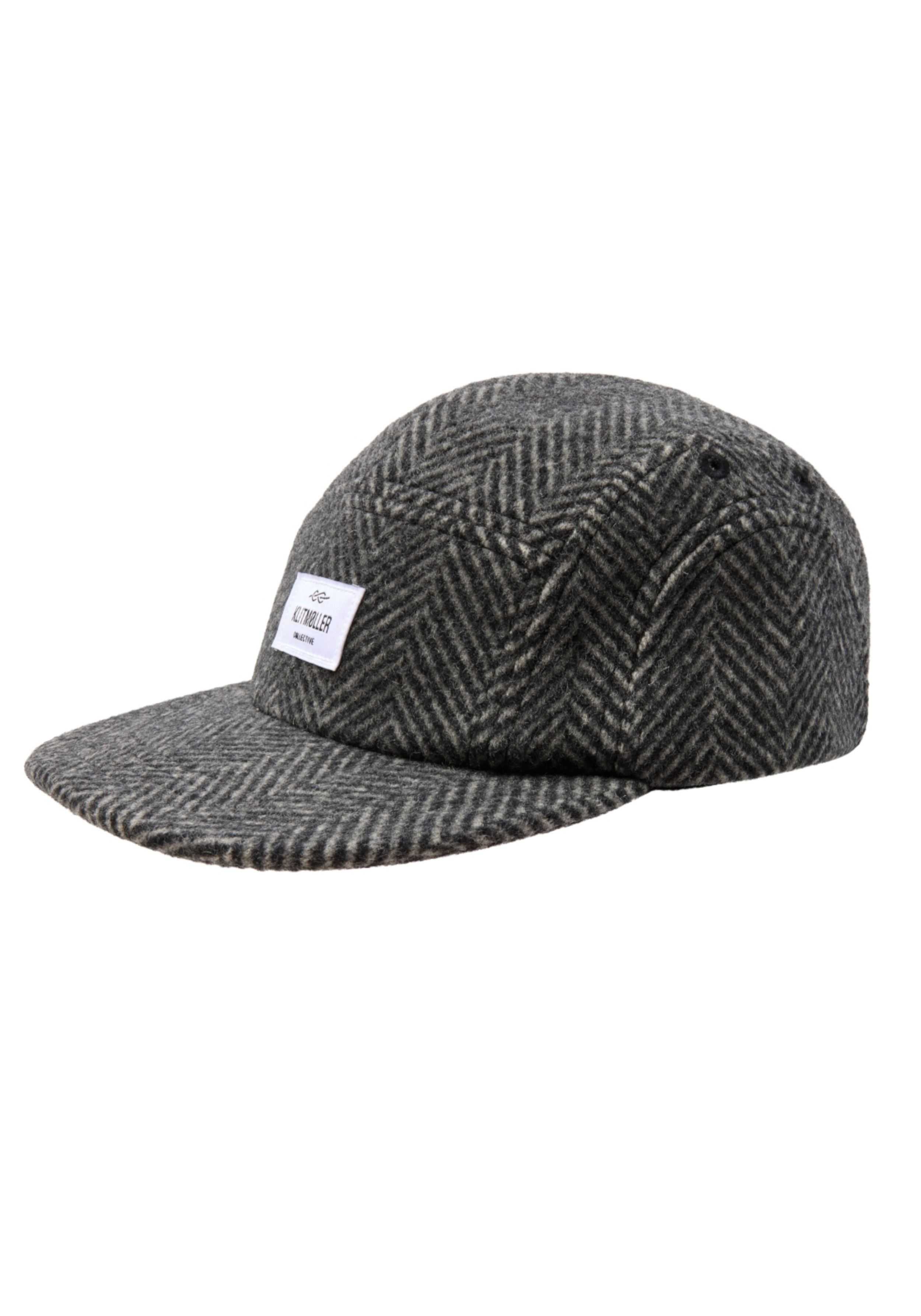 Klitmøller Collective Cap Five Panel Herringbone Anthracite/Black