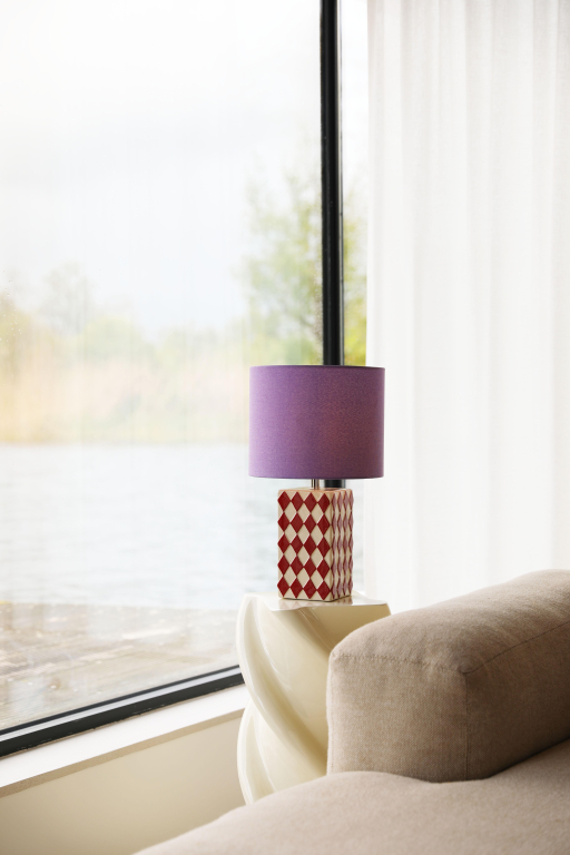 &klevering Grid tafellamp rood/lila