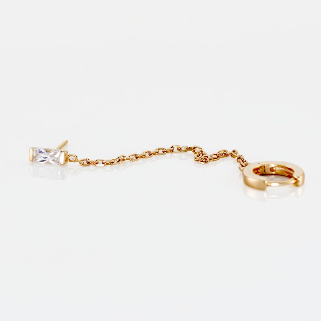Bijou D'oreille Unitaire Plaqué Or Maverick Oxyde De Zirconium