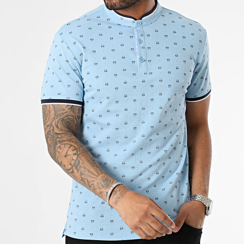 Polo Manches Courtes Bleu Clair