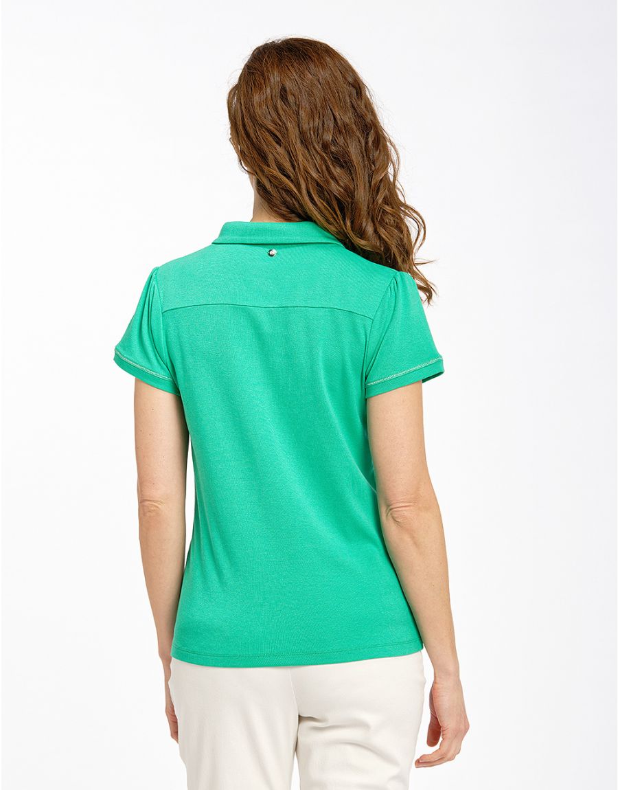 Polo vert en modal /coton