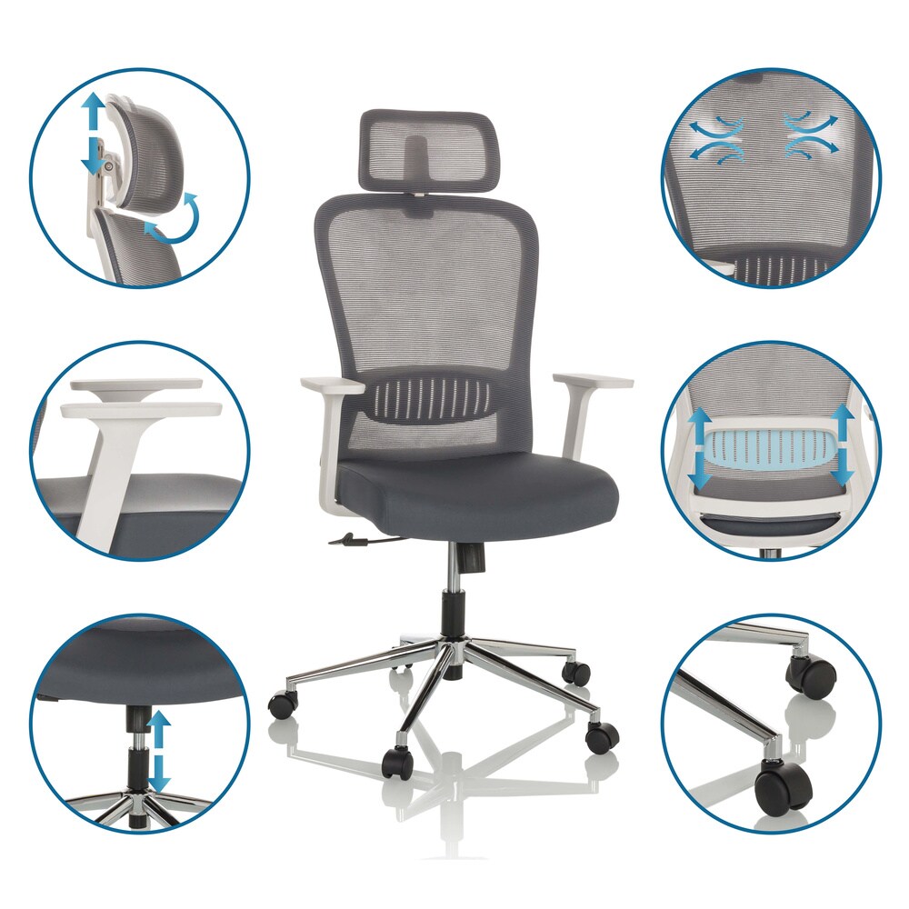 Home Office Bürostuhl BELAIA W Stoff mit Armlehnen hjh OFFICE