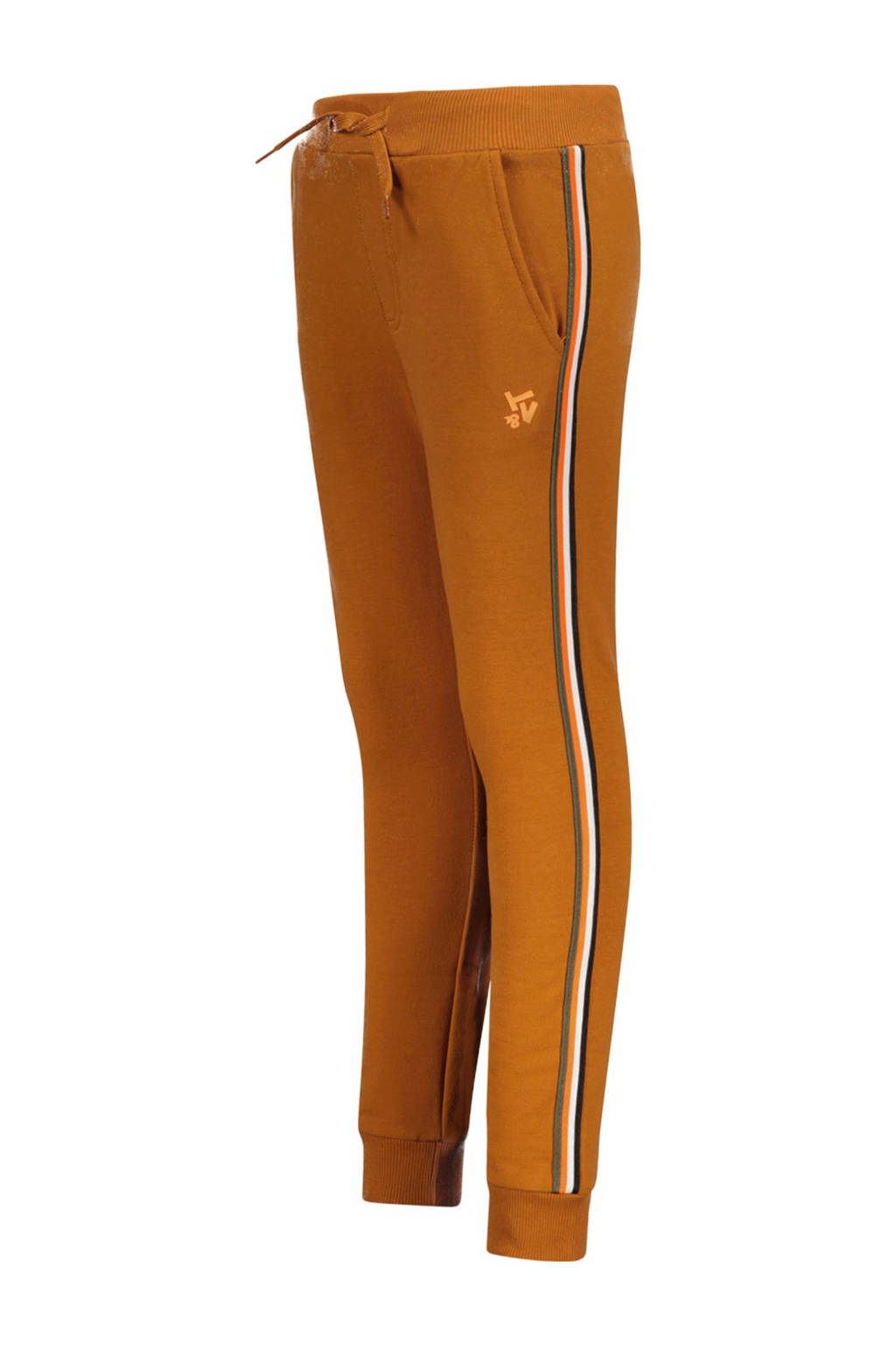TYGO & vito slim fit joggingbroek Bas met zijstreep kleibruin