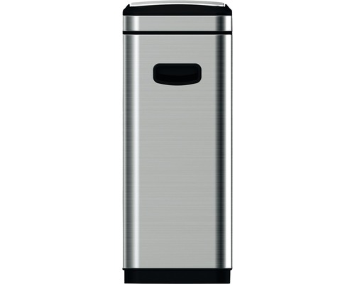 EKO Tina Touch 30L afvalbak met scharnierend deksel, mat zilver