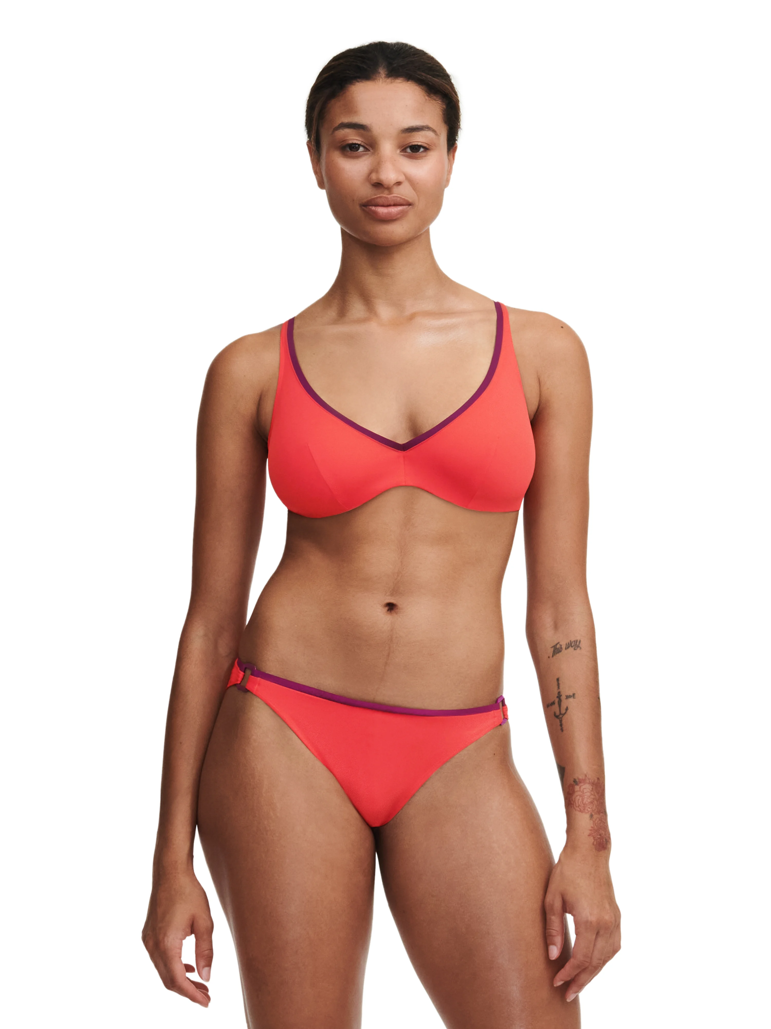 AUTHENTIC - Haut de maillot de bain plongeant | Multicolore