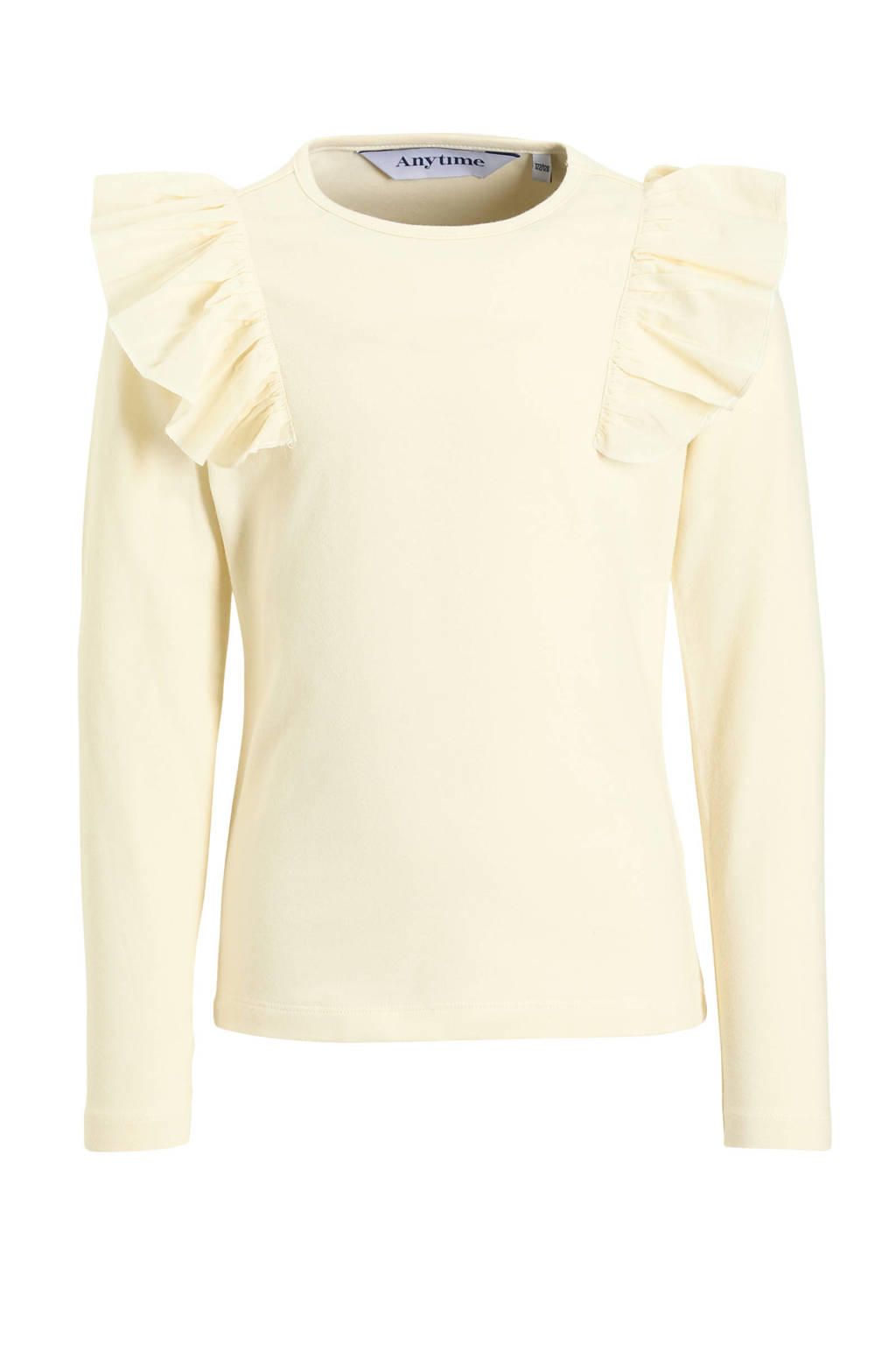 anytime longsleeve met ruffle wit