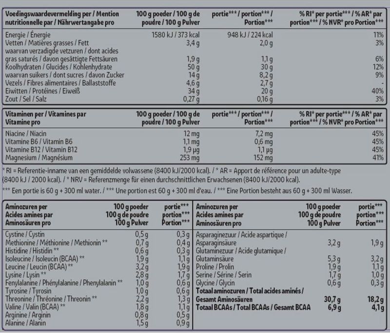 Kruidvat - Mass Gainer - Chocolade Poeder - Eiwitshake - 60 g per portie