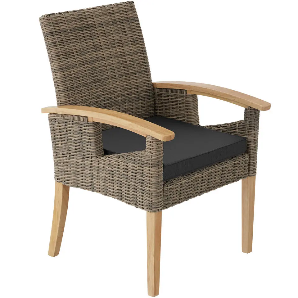 tectake Wicker tafel Foggia met 6 stoelen Rosarno, Natuur