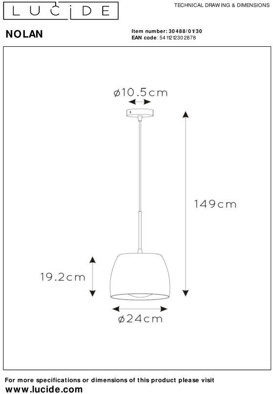 Lucide Nolan Hanglamp