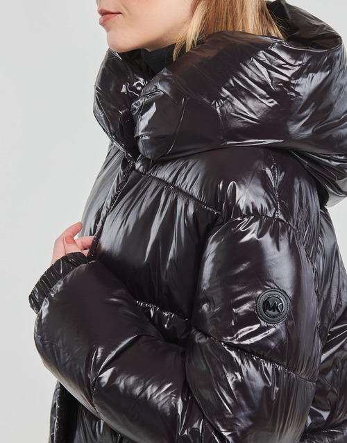 MICHAEL Michael Kors - HORIZONTAL QUILTED DOWN COAT WITHATTACHED HOOD Negro