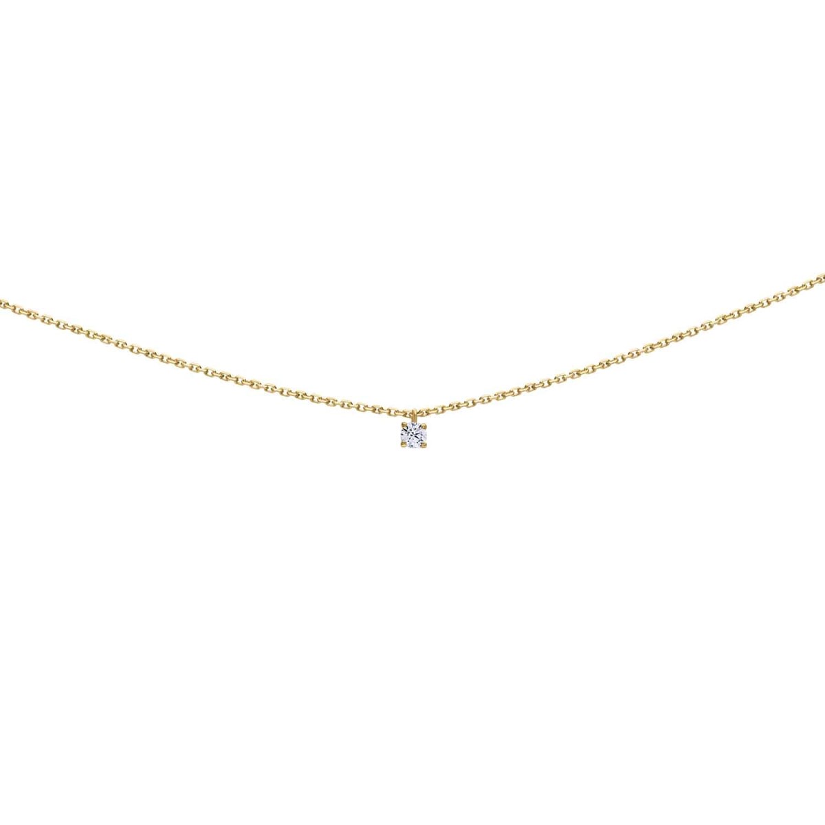 Collier Brillaxis solitaire oxyde or 18 carats