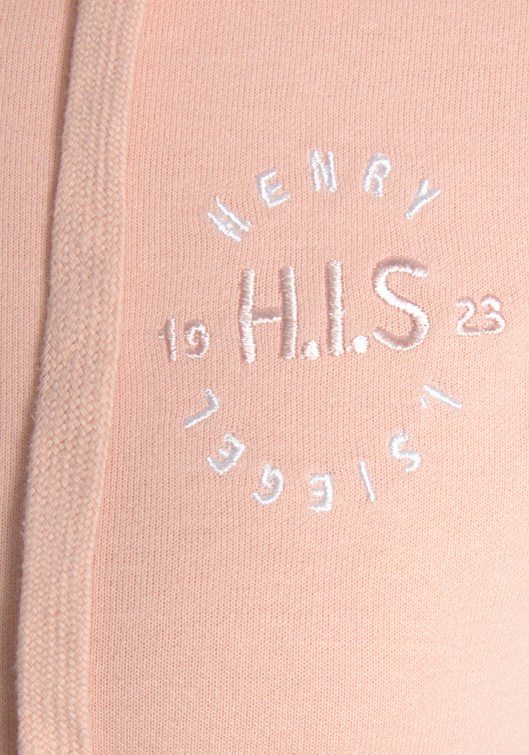 H.I.S Kapuzensweatjacke , mit seitlichem Piping und kleiner Markenstickerei, Loungewear