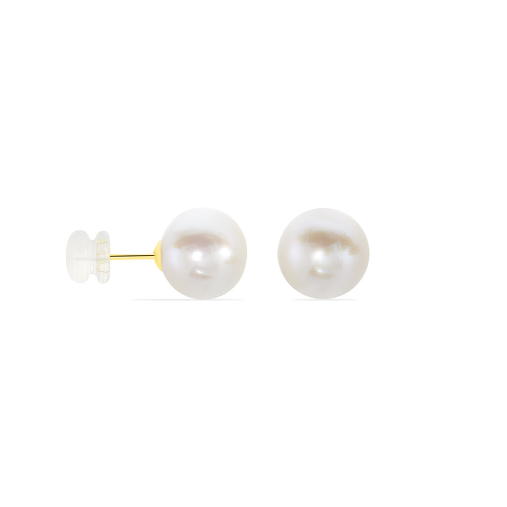 Boucles D'oreilles Puces Suki Or Jaune Perle De Culture