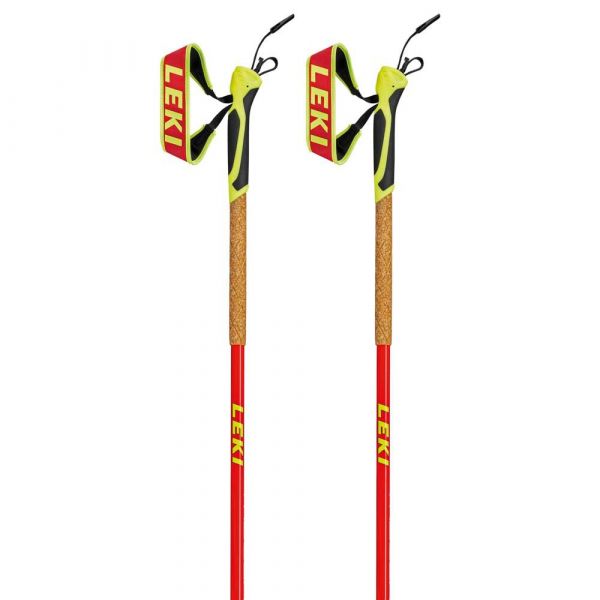 Leki Bastões de Esqui Mezza Speed Carbon / White / Neon Red / Yellow - 6492760