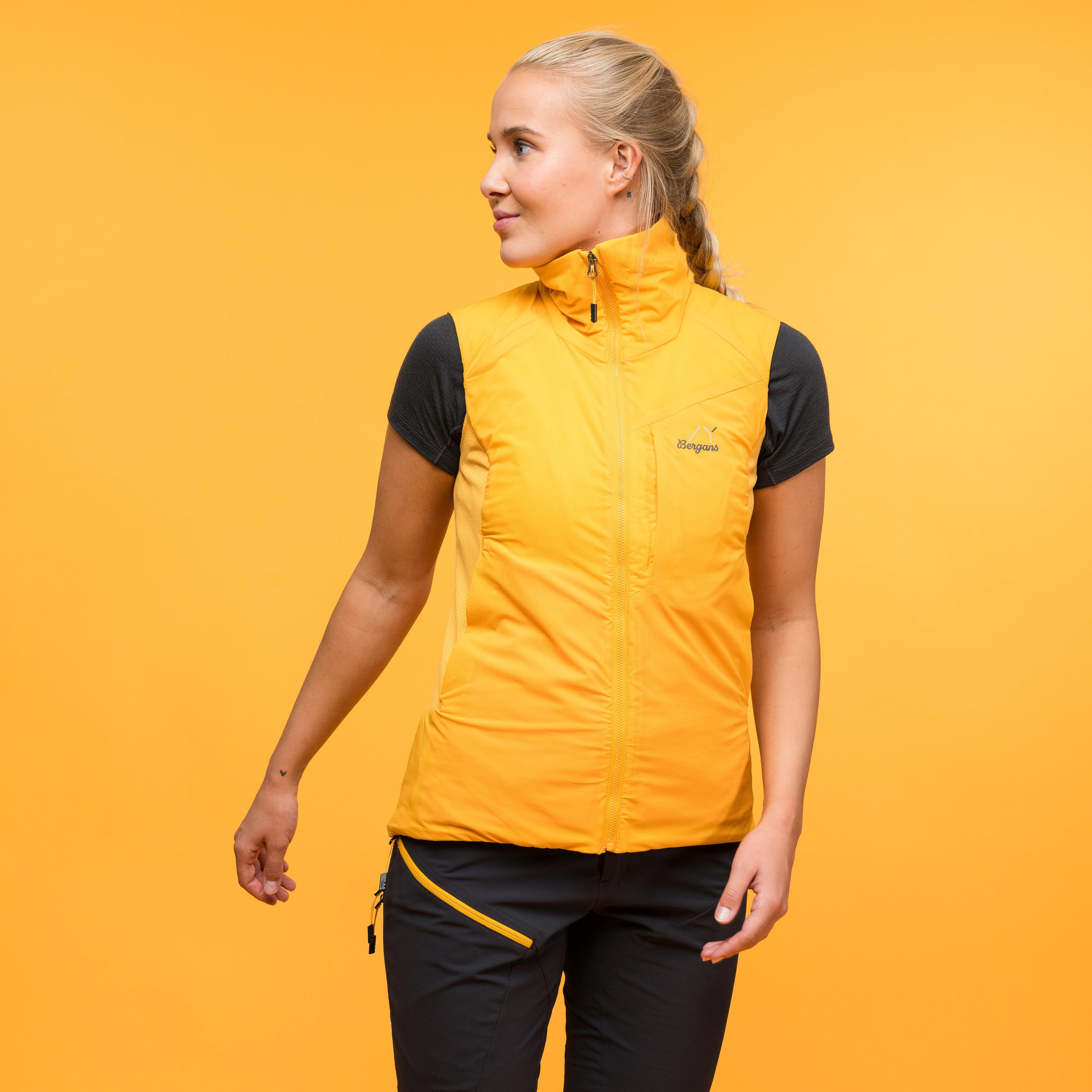 Y MountainLine Light Insulated Air Vest Women Mango Yellow