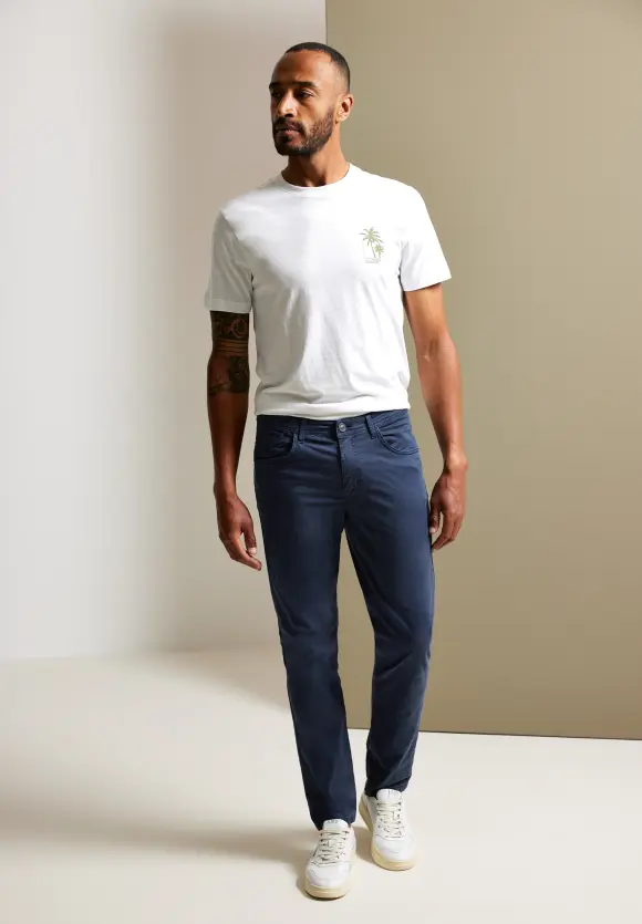 Slim Fit Hose - deep navy blue