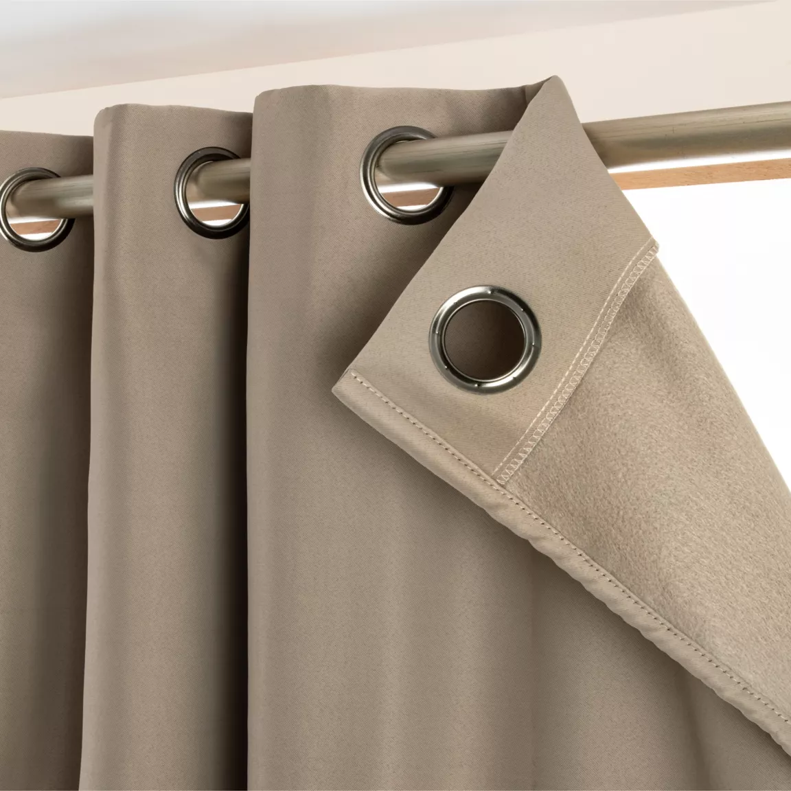 Rideau obscurcissant thermique (140 x 180 cm) Calore Taupe