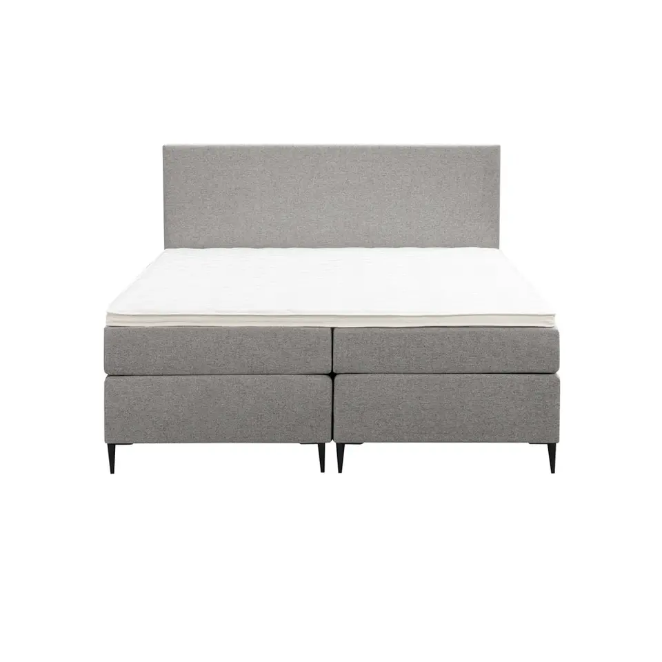 Boxspring Liv egaal - lichtgrijs - 160x200 cm - slanke poot