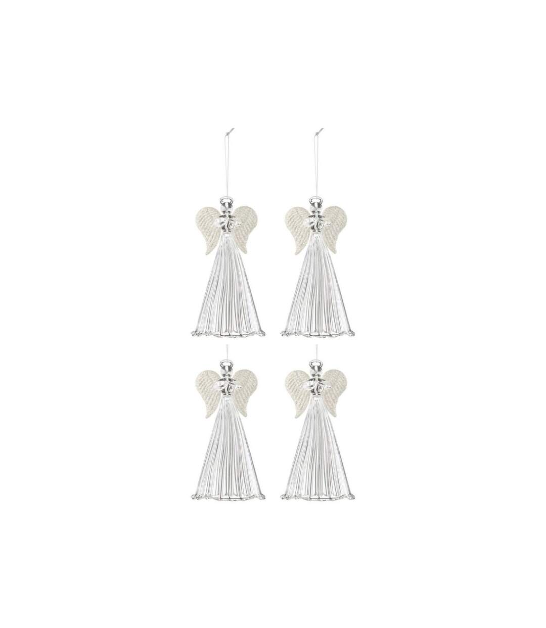 Paris Prix - Lot De 4 Sujets De Noël ange 15cm Transparent