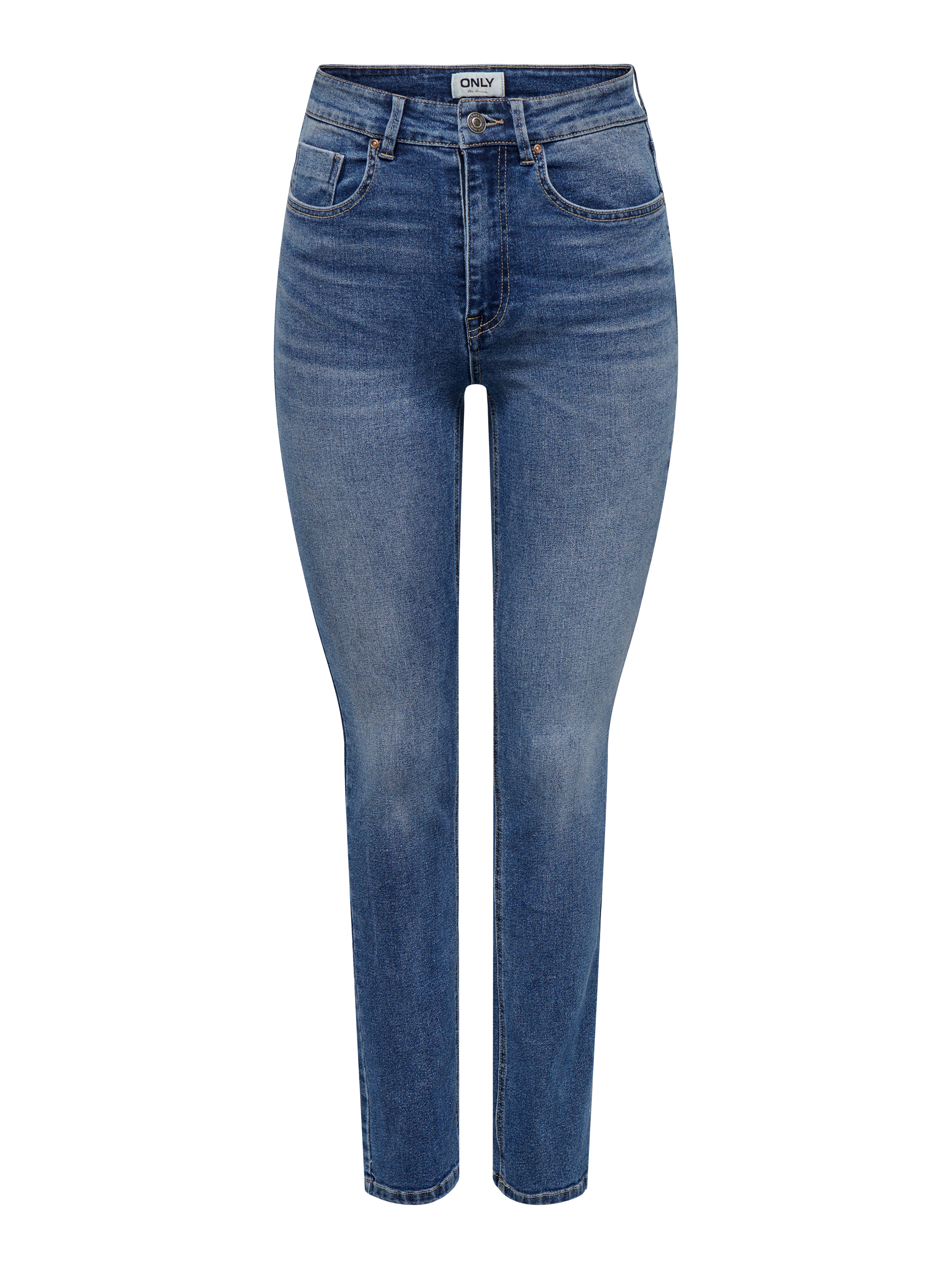 ONLWILLOW Hohe Taille Slim Fit Jeans Dark Medium Blue Denim