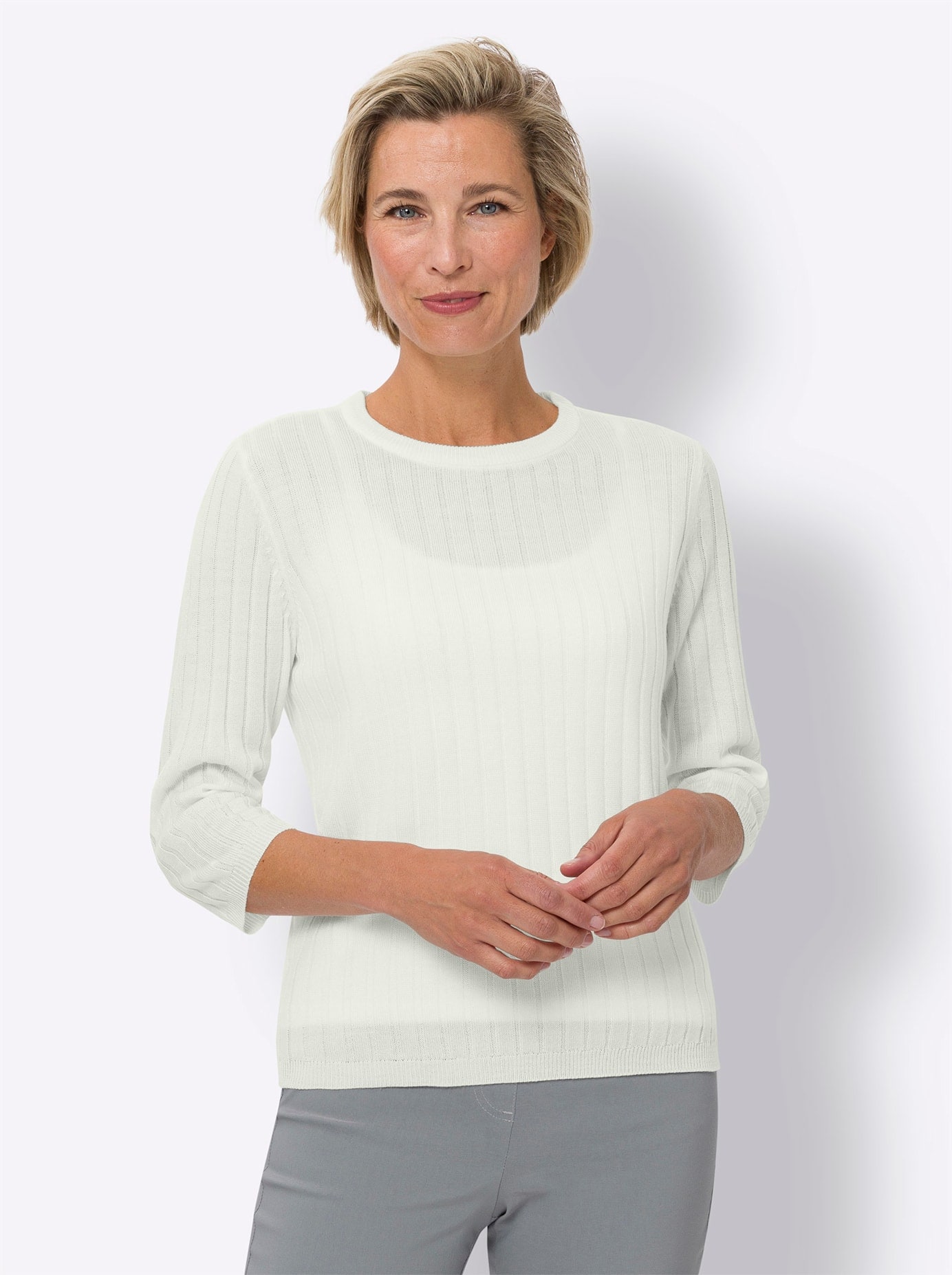 Classic Basics 3/4 Arm-Pullover »Rundhals-Pullover«