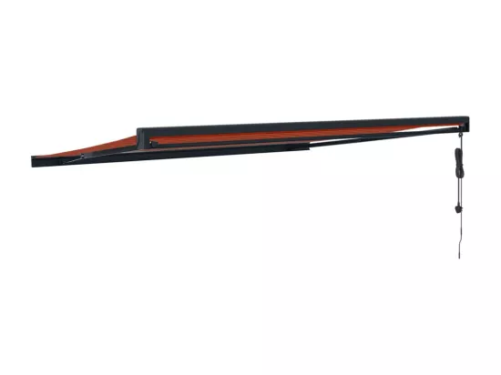 Auvent rétractable orange et marron 4x3 m tissu et aluminium