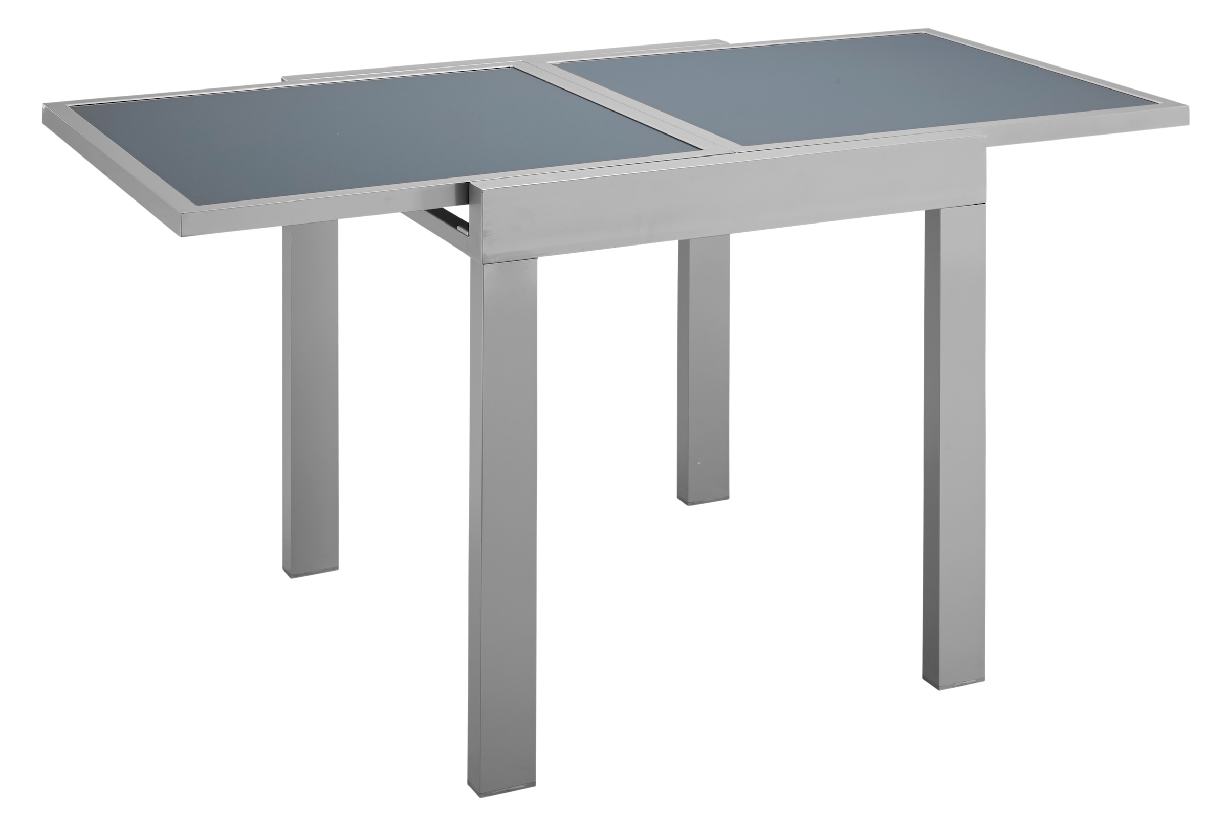 MERXX Balkonset »Lima« 2x Klappsessel, 1x Ausziehtisch 65(130)x65 cm, 3 Stk. tlg. pulverbeschichtetes Aluminium, aus 100% Polyester, für 2 Personen