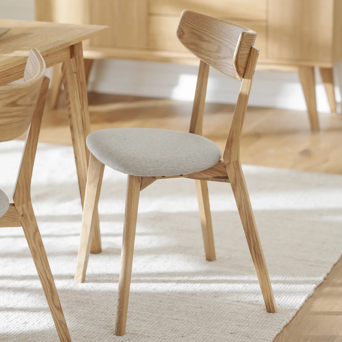 Eetkamerstoel eikenhouten Ami Naturel eiken - grijs