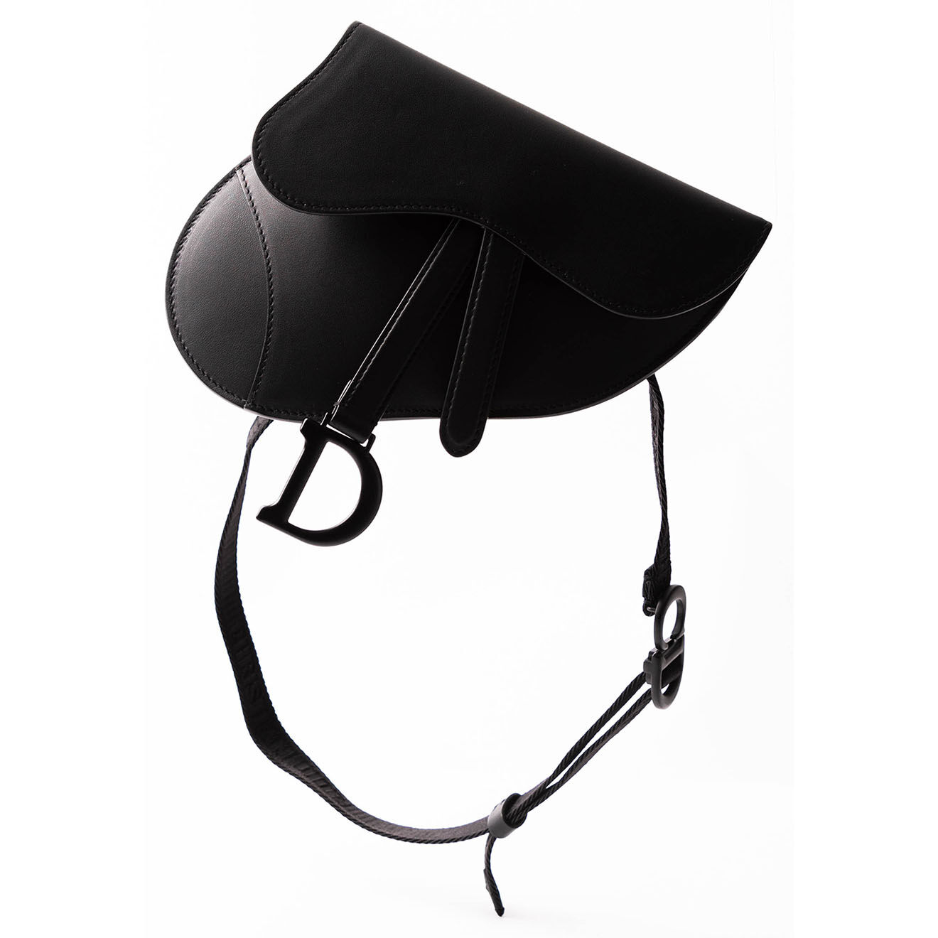 Dior Sac ceinture Saddle en Cuir noir - Neuf avec étiquette - L.18 cm