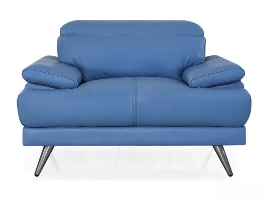Fauteuil cuir Design LENA Bleu
