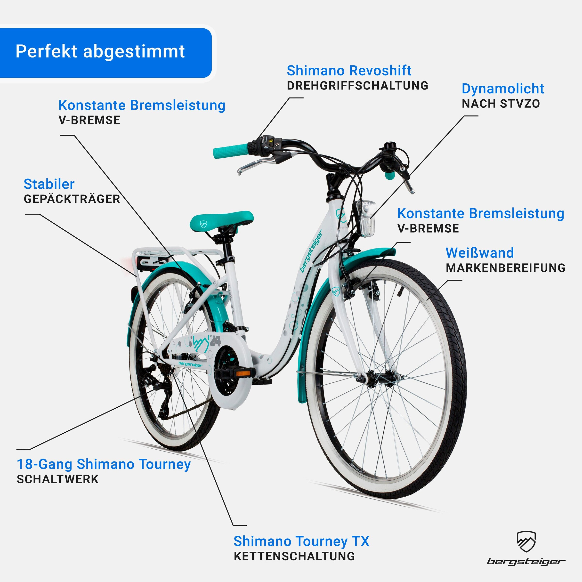 Bergsteiger Citybike Atlantis 24 Zoll | Pink