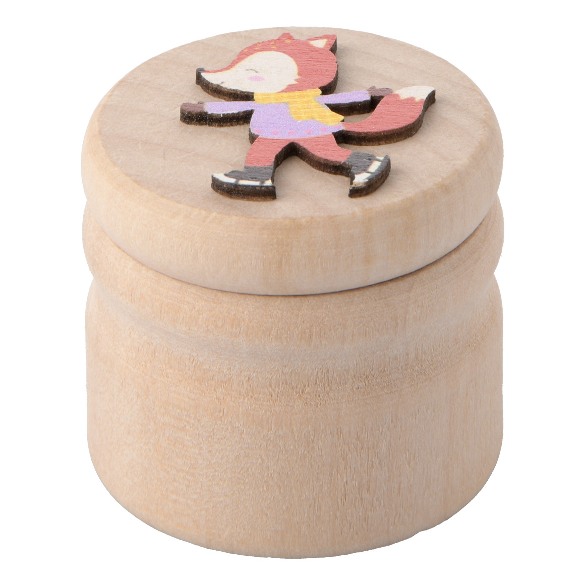 Topolino Kleine Milchzahndose aus Holz rot / natur