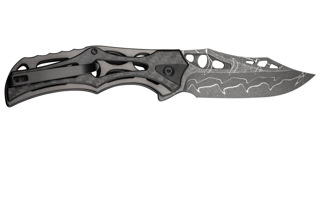 Civivi Biophase C23083C-DS1 Damascus, Grey Aluminium Carbon Fiber Overlay Black G10, zakmes