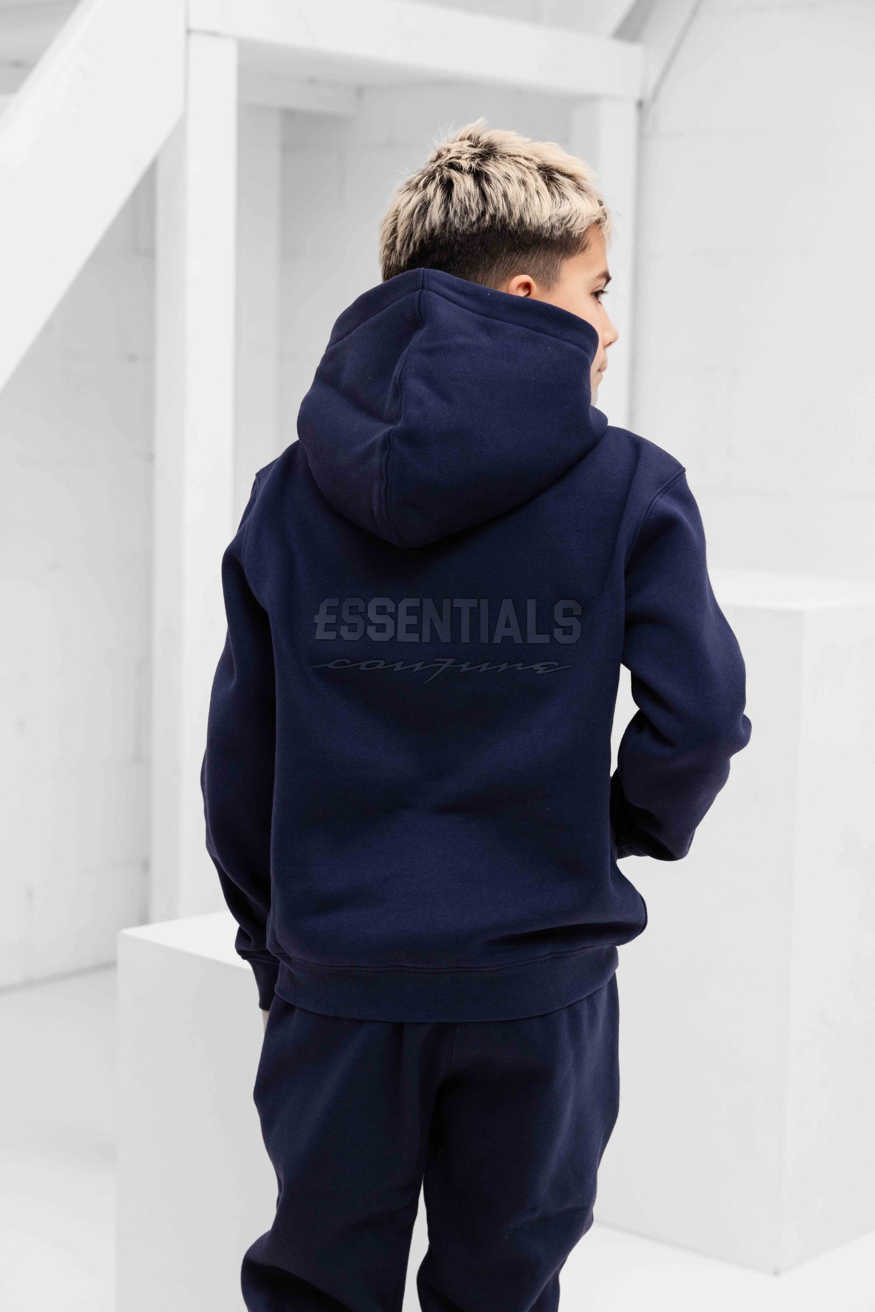 Cou7ure Essentials Rubber Trainingspak Kids Donkerblauw