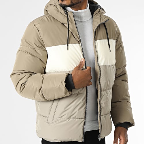 Doudoune Capuche Melvin Life Beige Foncé Ecru