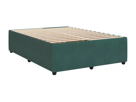 Sommier à lattes de lit et matelas Vert foncé 140x190cm Velours