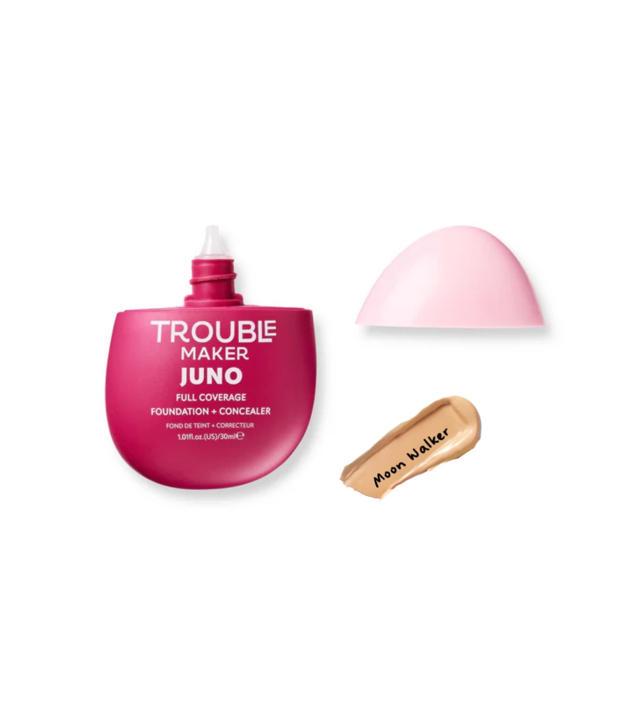 Trouble Maker - Base de maquiagem com acabamento matte Juno Full Coverage - Moon Walker